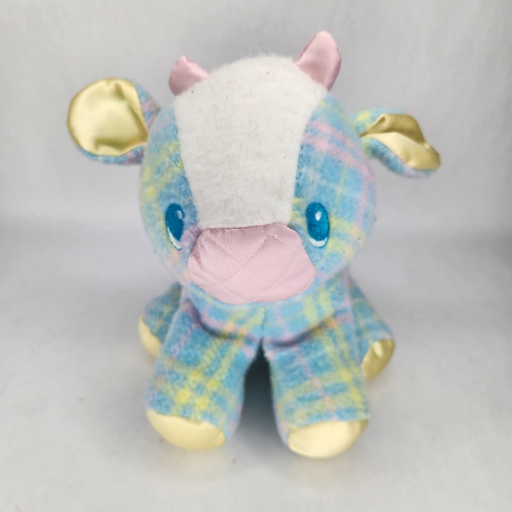 Rare Playskool Snuzzles Cow Pastel Plaid Vintage Plush Baby 1986